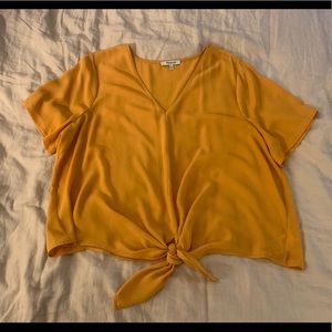 Madewell Knotted Blouse Yellow Gold Size XXL